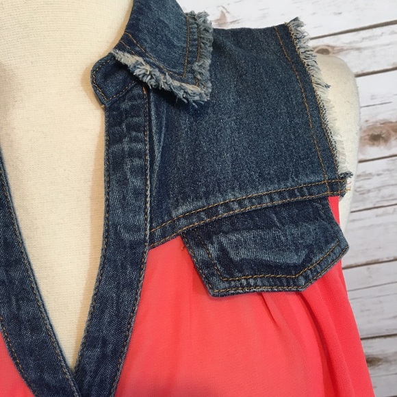 Double Zero Jean & Coral Vest Shirt - Picture 2 of 8